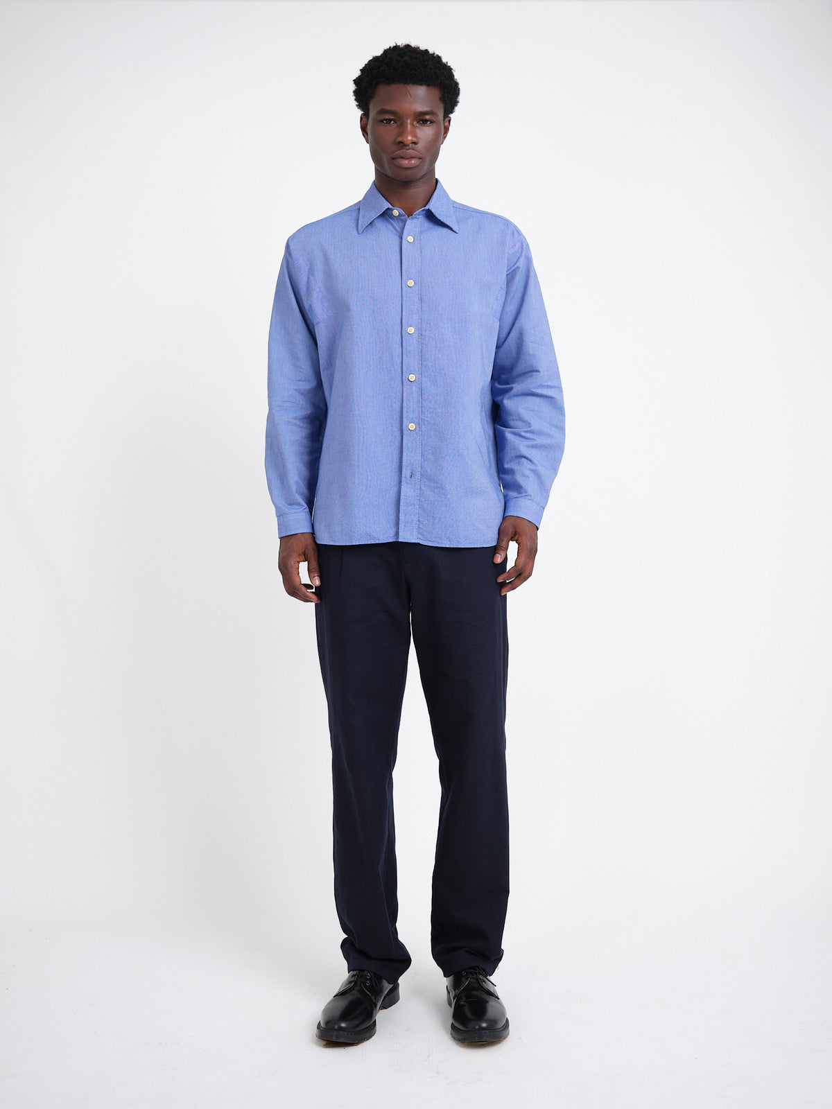 Garrison Long Sleeve Shirt (Loose Fit) Mckenzie Blue